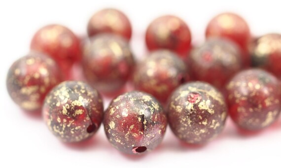 12mm Bracelet Supplies German Lucite Beads 20 Pcs Vintage Round Beads Vintage Plastic Beads