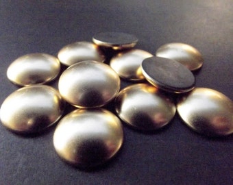 20 pcs Golden  Vintage German Cabochon , Golden  Round Cabs , 17 mm  - cb052
