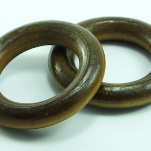 8 Stück Großes Loch Braun Holzperlen Ring Form 47 mm, Dicke 8 mm -ab02
