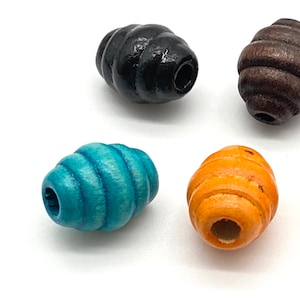 Wooden Beads 13mm, Round Mixed Color Beads for Jewelry Making, Craft Supplies, DIY Bracelets and Necklaces