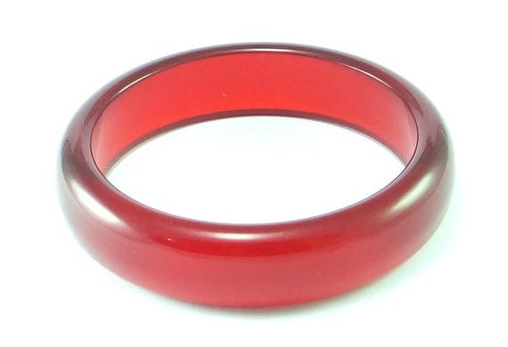 Transparent Red Vintage Plastic Bangles 82x16x08mm internal