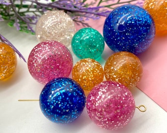 Vintage Round  Beads ( 10 pcs ) , Shining Acrylic Beads , High Quality Vintage German Beads