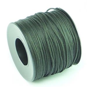 Black Parachute cord 1mm , Makrame Cord , Bracelet Making , choose feet