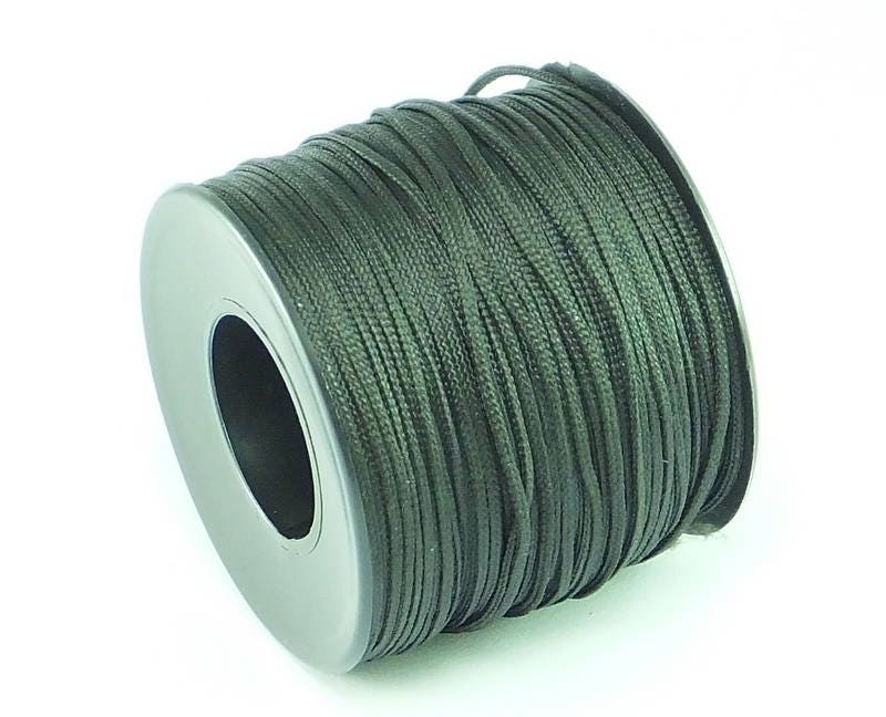 Black Parachute cord 1mm , Makrame Cord , Bracelet Making , choose feet