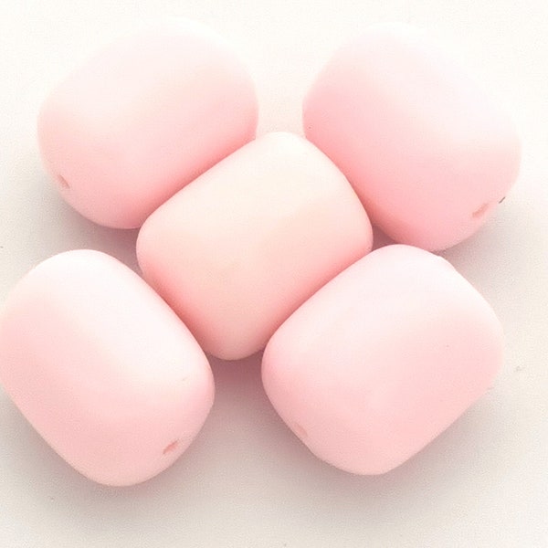 Vintage Light Pink Barrel German Beads (10 pcs) , Findings ,  20mm  Tube Lucite Beads , Large Acrylic Beads - LBB s19