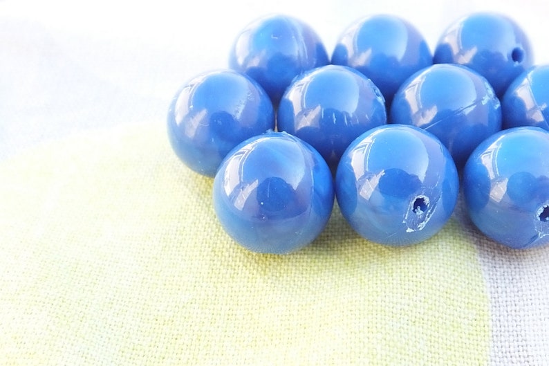 12mm Bracelet Supplies German Lucite Beads 20 Pcs Vintage Round Beads Vintage Plastic Beads