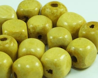 チョコレートブラウンキューブウッドビーズ 10 mm 10個 - Etsy 日本