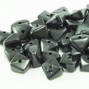 50 pcs Black Unshaped Beads , Vintage German Beads , 9 mm , Lucite Beads