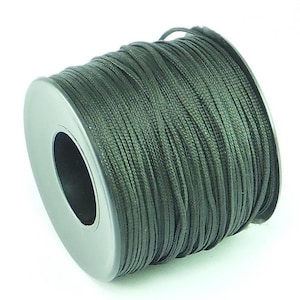 Black Parachute cord 2 mm ,Makrame Cord , Bracelet Making , choose feet