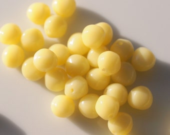 Yellow Unshaped Vintage German Beads , Findings ,  8 mm , Lucite Beads, DIY Jewelry Making, DIY tutorial