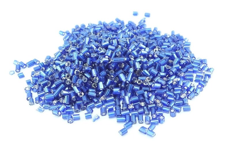 Tiny Bugle Tube Beads 1.5x2 Mm Plastic Beads Navy Blue Etsy