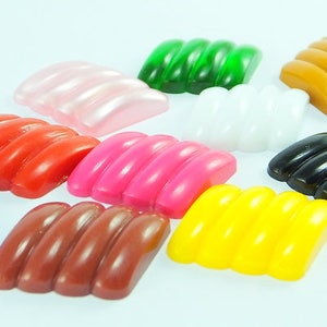 10 Stück Vintage Plastik Lucite Cabochons, 18x15 mm, Farbwahl