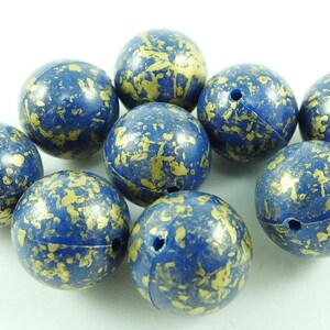 50 pcs Round Verdigris Beads , Vintage German Beads , 17mm ,  Lucite Beads  - bk267