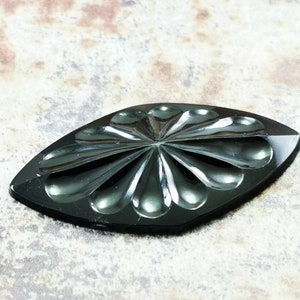 Vintage ovale zwarte doppen (6 psc), vintage Duitse cabochon, grote cabachons, plastic Lucite cabs, 48x27mm