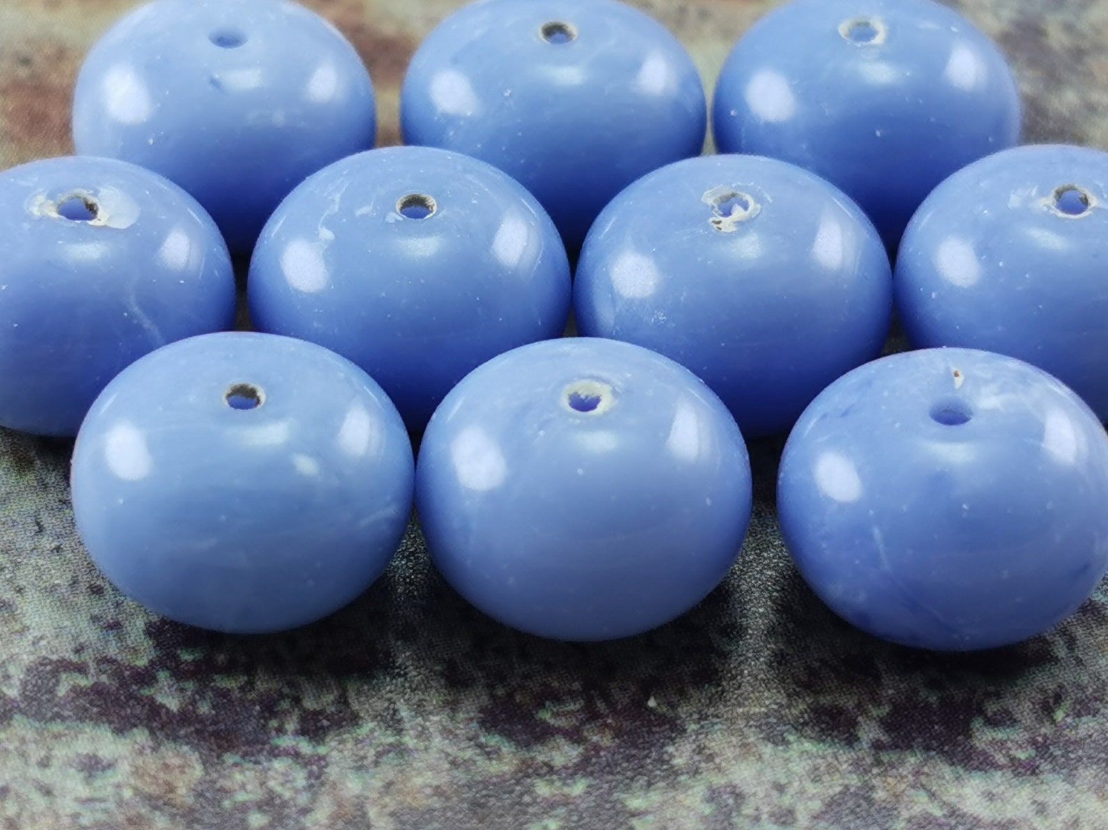 Tiny Light Blue Beads Vintage Rondella Beads 10x7mm Vintage | Etsy