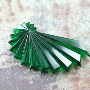 Vintage nautilus beads , Clear green chandelier beads , Large seashell beads , 57mm German earring supplies   - VB133 ssb
