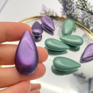 Vintage drop beads ( no hole ) (20 pcs) , Beads for earring , Vintage acrylic beads , 40mm Lucite beads