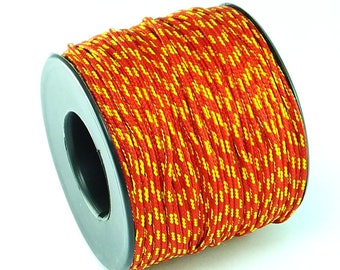 RED Parachute cord 2 mm ,red and yellow  Makrame Cord , Bracelet Making , choose feet