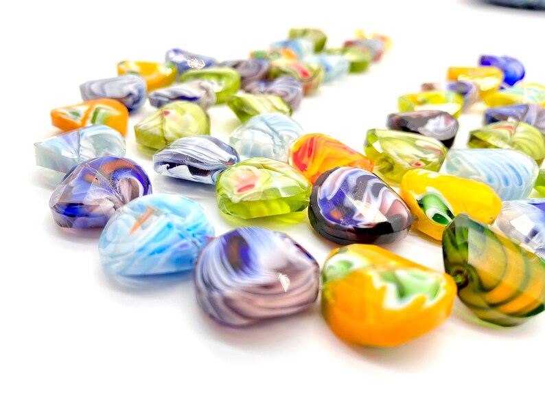 Mix Murano Glass Beads 20x20 mm 15 psc Bracelet Findings , Findings Of Jewelry Lampwork Beads nw image 8