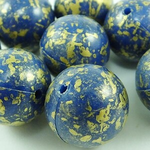 8 pezzi di perline verdigris rotonde, perline tedesche vintage, 17 mm, perline di lucite - bk267