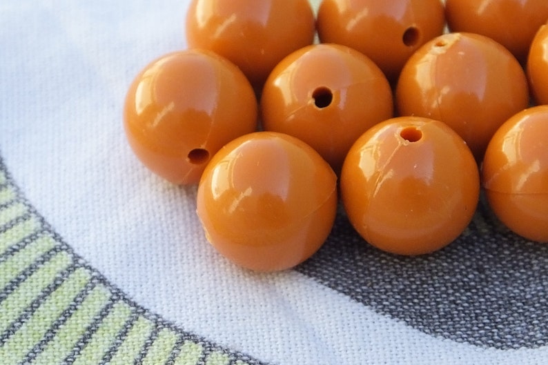 12mm Bracelet Supplies German Lucite Beads 20 Pcs Vintage Round Beads Vintage Plastic Beads