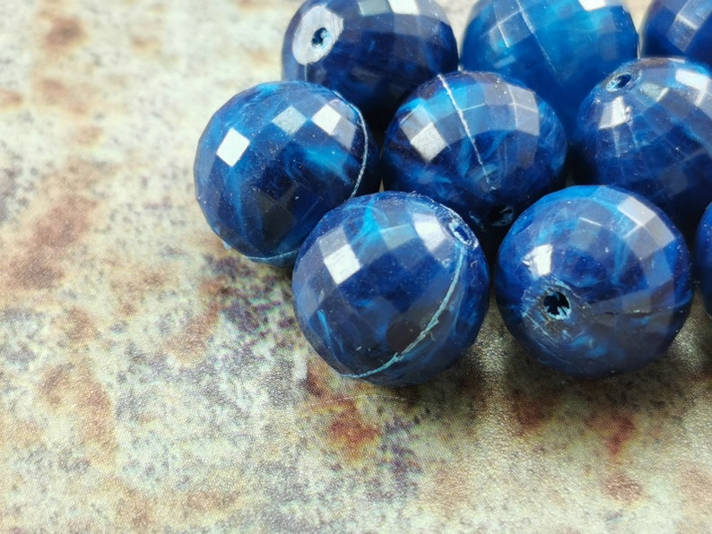 12mm Bracelet Supplies German Lucite Beads 20 Pcs Vintage Round Beads Vintage Plastic Beads