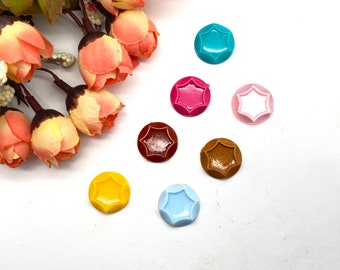 Hexagon Shape German Cabochon High Quality German Cabochons Vintage Plastic Cabs Carved Hexagon Cabochon 10 Pcs Circle Hexagon Cabs