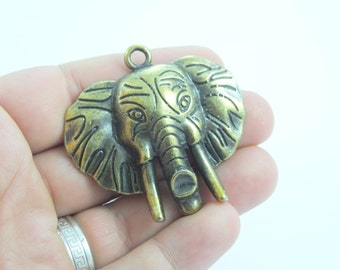 1 ps Antique Bronze Findings , Elephant Pendant , 50x48 mm  , Jewelry Findings