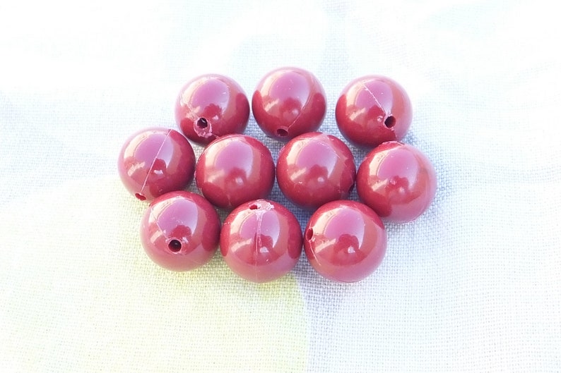 12mm Bracelet Supplies German Lucite Beads 20 Pcs Vintage Round Beads Vintage Plastic Beads
