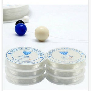 Filo di perline trasparente trasparente per gioielli, elastico non elastico per creazione di gioielli, collana di braccialetti, linea di perline fai-da-te 10 mt / rotolo, mm