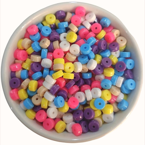 Spacer 6mm fimo beads plastic - bracelet - anclet -keychain - necklace making bead - sport bead - beaded jewelry making bead