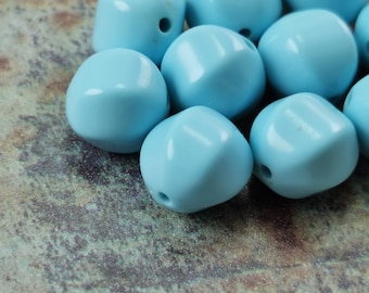 Light blue round beads (20pcs) , Vintage German beads , 12mm-15mm-20mm , jewelry making -VB003 -VB020 -VB037 usb