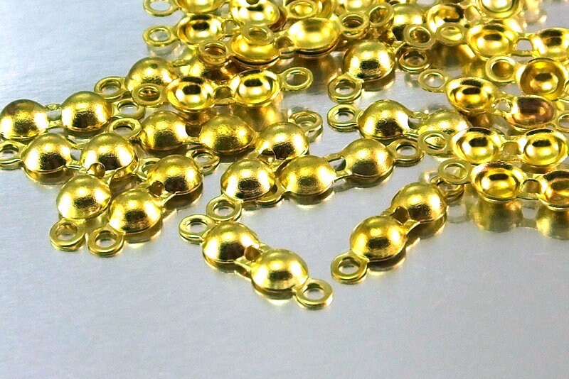 50 Necklace Ends Closure golden Tone Brass Calotte Etsy