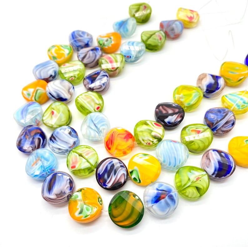 Mix Murano Glass Beads 20x20 mm 15 psc Bracelet Findings , Findings Of Jewelry Lampwork Beads nw image 9