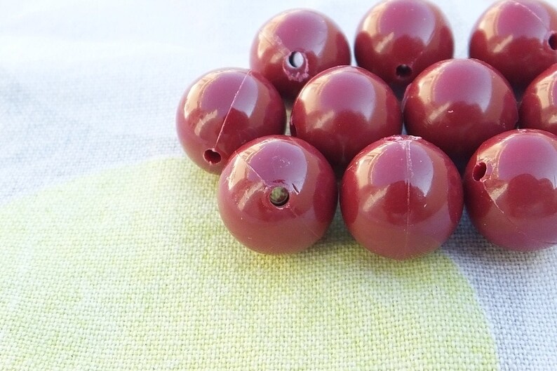 12mm Bracelet Supplies German Lucite Beads 20 Pcs Vintage Round Beads Vintage Plastic Beads