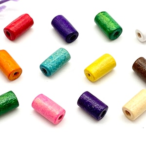 Wooden Bugle Beads for Jewelry Making - Variety of Colors - 8mm Size