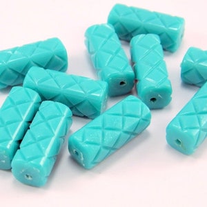 10 pcs Vintage German  Plastic Beads , Tube Dark  blue Plastic Bead , 18 mm x 8 , Lucite Beads