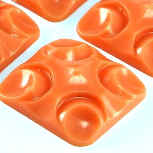 Cabines carrées sculptées roses (10pcs), cabochon allemand vintage, cabines carrées en plastique, 20 mm, résultats, fournitures, approvisionnement