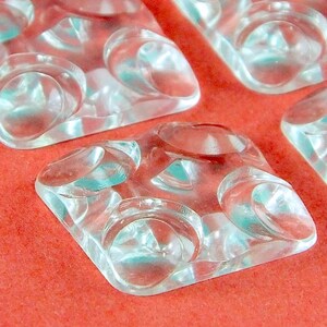 10 pcs cabines carrées sculptées transparentes, cabochon allemand vintage, cabines carrées en plastique, 20 mm, résultats, fournitures, approvisionnement