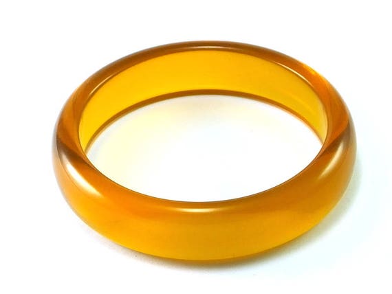 Transparent Orange Vintage Plastic Bangles , 82x16x08mm