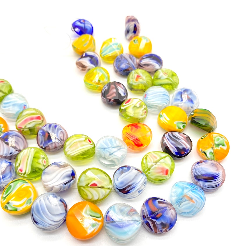 Mix Murano Glass Beads 20x20 mm 15 psc Bracelet Findings , Findings Of Jewelry Lampwork Beads nw image 7