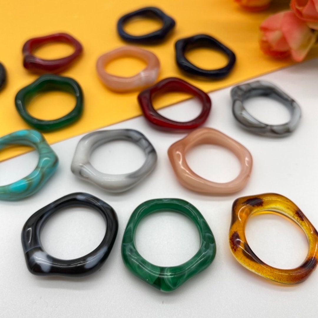 Akrilic Rings High Quality Acrylic Ring (10 Pcs) , Hoop Charms , Acrylic Marbled Ring ...