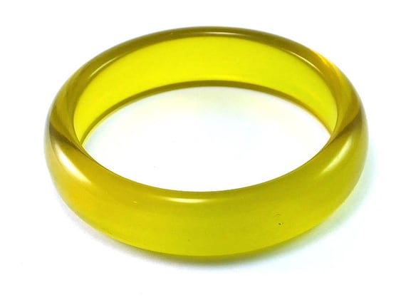 Transparent Yellow Vintage Plastic Bangles , 82x16x08mm