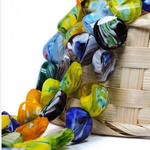 Mix Murano Glass Beads 20x20 mm 15 psc Bracelet Findings , Findings Of Jewelry Lampwork Beads nw image 2