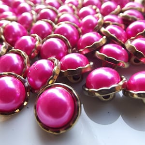 10 pcs Pink Shank Buttons Vintage German Buttons , Findings ,  12 mm , Lucite Buttons  - vb003