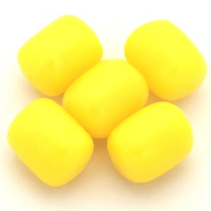Vintage Yellow Barrel German Beads (10 pcs) , Findings ,  20mm  Tube Lucite Beads , Large Acrylic Beads - LBB s03