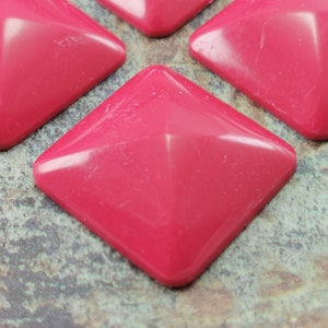 cabochons carrés vintage ( 6 pcs ) , cabines Lucite 28mm , fournitures de bijoux vintage - sq20