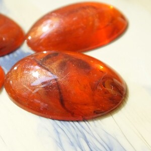 Cabochons ovales en plastique (10pcs), cabines Lucite 24x17 mm, cabines allemandes vintage