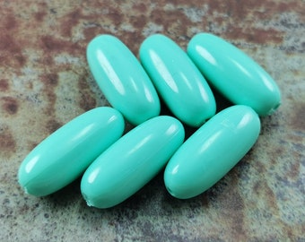 Vintage Tube Beads ( 8 pcs ) , Vintage German Plastic Beads , Tube Plastic Bead , 26x10mm , Lucite Beads