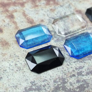 cabines transparentes vintage (20 pièces), cabines rectangulaires, cabochon allemand vintage, cabines en plastique de 18 mm,